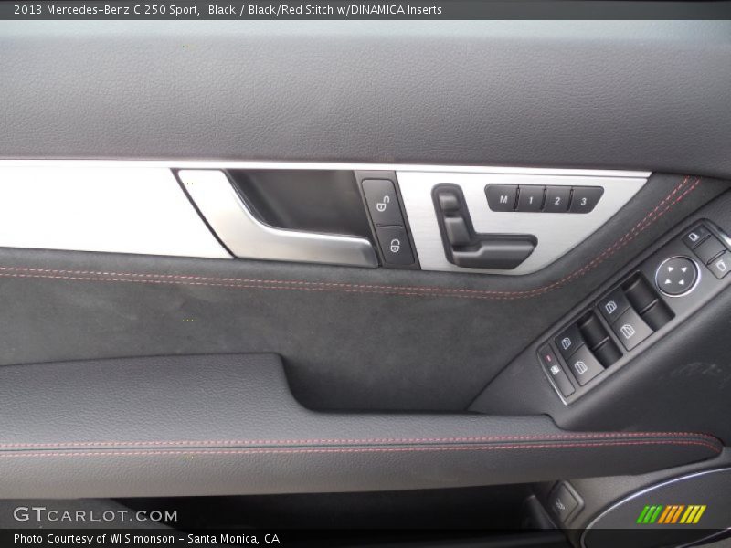 Black / Black/Red Stitch w/DINAMICA Inserts 2013 Mercedes-Benz C 250 Sport