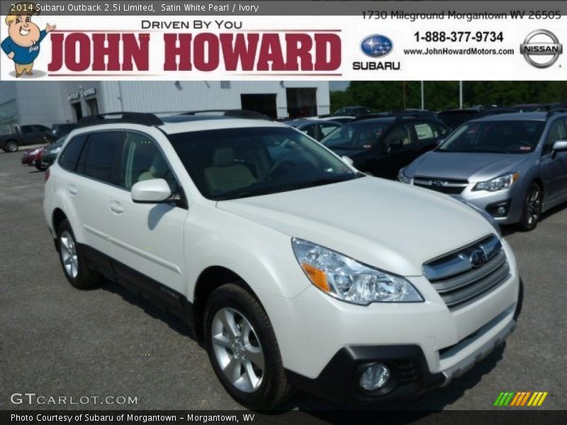 Satin White Pearl / Ivory 2014 Subaru Outback 2.5i Limited