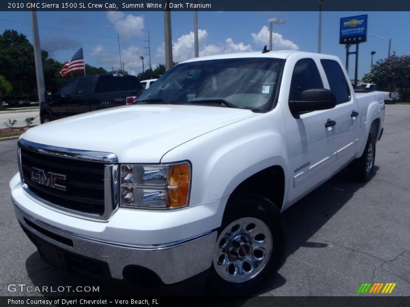 Summit White / Dark Titanium 2010 GMC Sierra 1500 SL Crew Cab