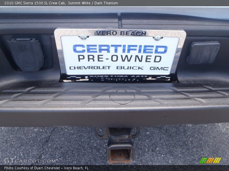 Summit White / Dark Titanium 2010 GMC Sierra 1500 SL Crew Cab