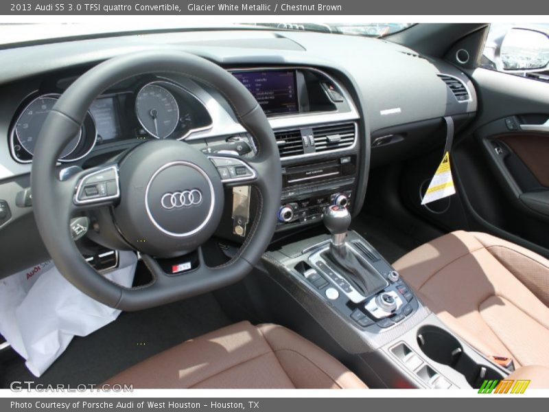 Glacier White Metallic / Chestnut Brown 2013 Audi S5 3.0 TFSI quattro Convertible