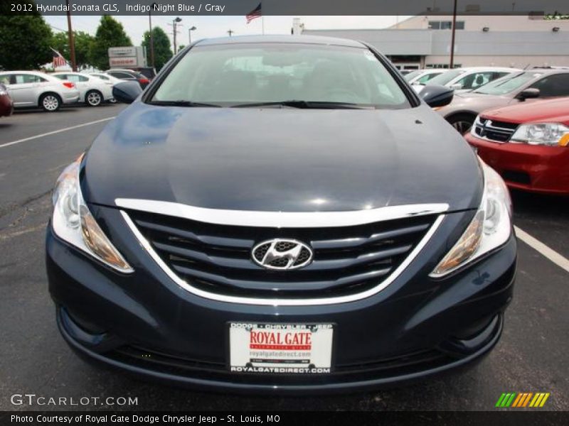 Indigo Night Blue / Gray 2012 Hyundai Sonata GLS