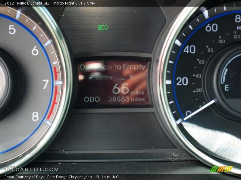 Indigo Night Blue / Gray 2012 Hyundai Sonata GLS