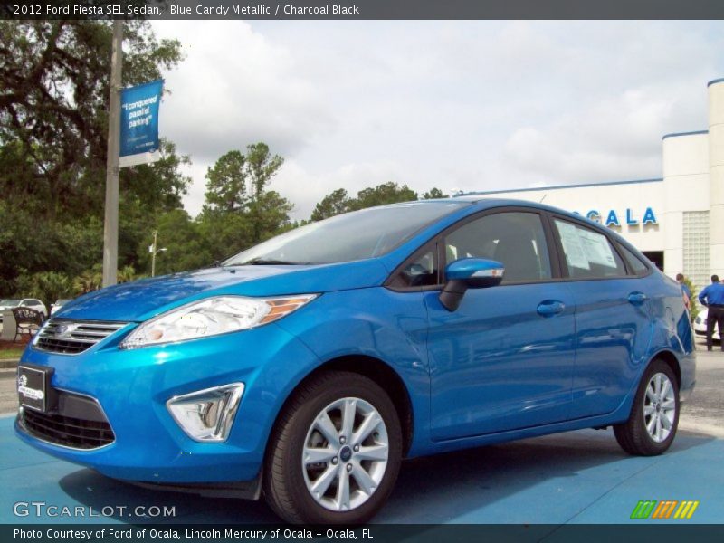 Blue Candy Metallic / Charcoal Black 2012 Ford Fiesta SEL Sedan