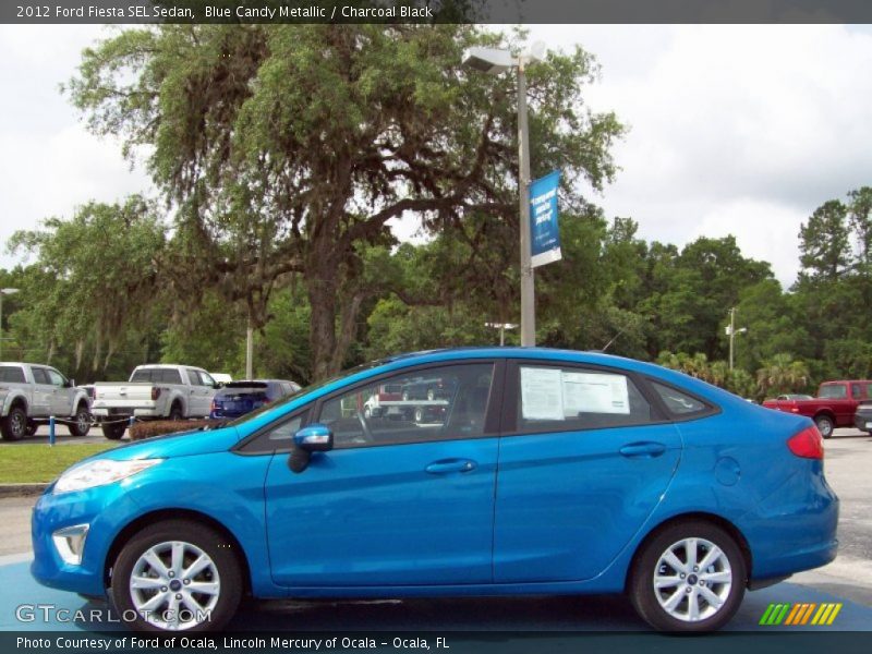 Blue Candy Metallic / Charcoal Black 2012 Ford Fiesta SEL Sedan