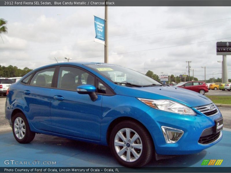 Blue Candy Metallic / Charcoal Black 2012 Ford Fiesta SEL Sedan