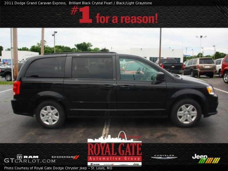 Brilliant Black Crystal Pearl / Black/Light Graystone 2011 Dodge Grand Caravan Express