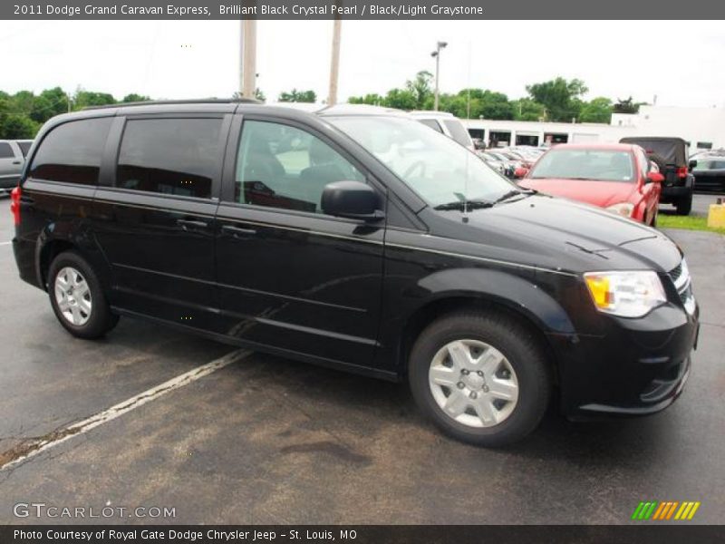 Brilliant Black Crystal Pearl / Black/Light Graystone 2011 Dodge Grand Caravan Express