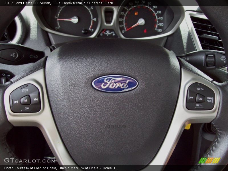 Blue Candy Metallic / Charcoal Black 2012 Ford Fiesta SEL Sedan