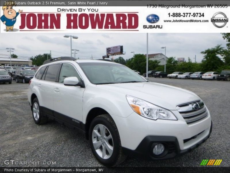 Satin White Pearl / Ivory 2014 Subaru Outback 2.5i Premium