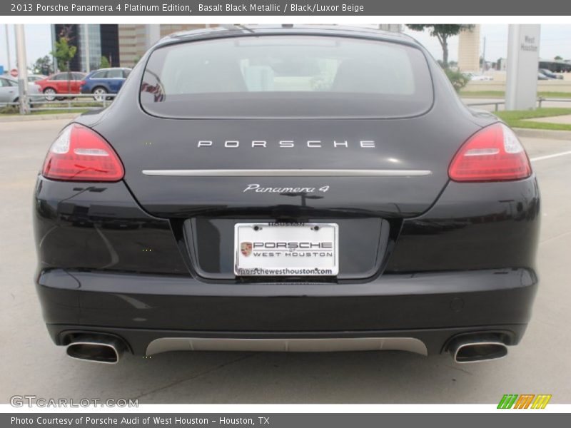 Basalt Black Metallic / Black/Luxor Beige 2013 Porsche Panamera 4 Platinum Edition