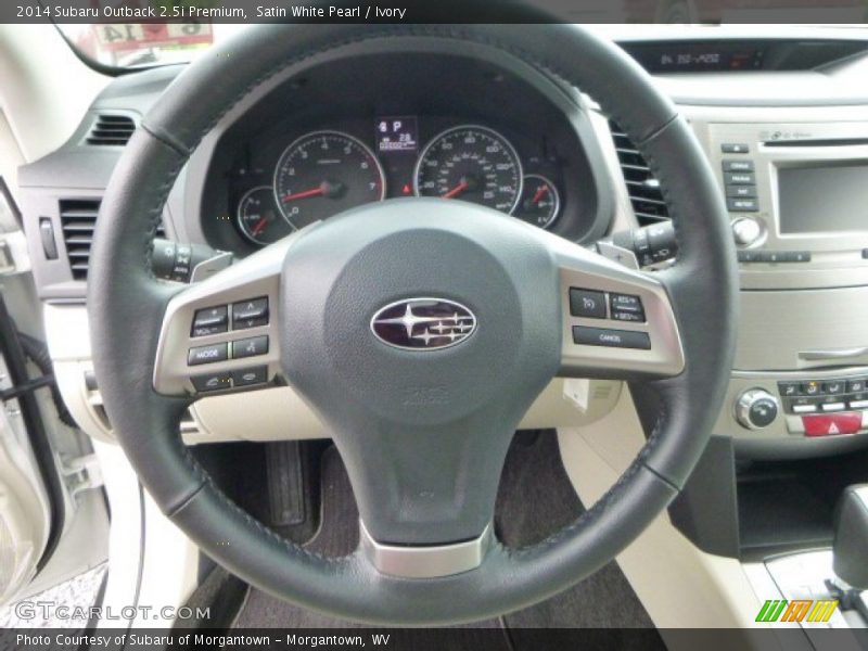 Satin White Pearl / Ivory 2014 Subaru Outback 2.5i Premium