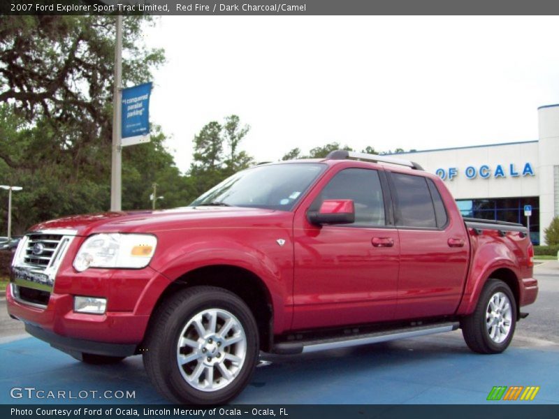 Red Fire / Dark Charcoal/Camel 2007 Ford Explorer Sport Trac Limited