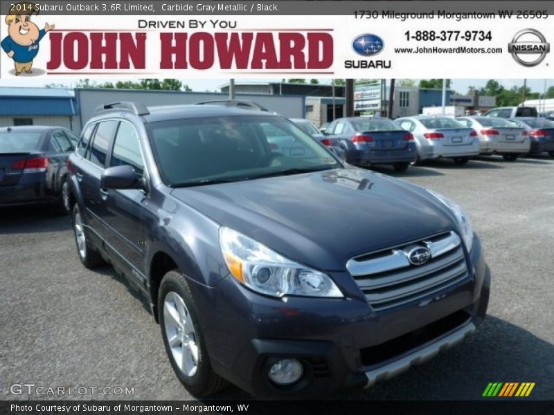 Carbide Gray Metallic / Black 2014 Subaru Outback 3.6R Limited