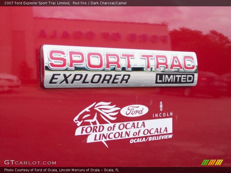 Red Fire / Dark Charcoal/Camel 2007 Ford Explorer Sport Trac Limited