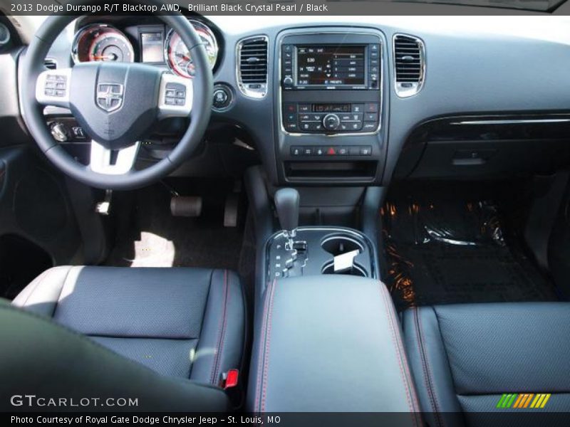 Brilliant Black Crystal Pearl / Black 2013 Dodge Durango R/T Blacktop AWD