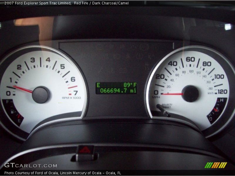 Red Fire / Dark Charcoal/Camel 2007 Ford Explorer Sport Trac Limited