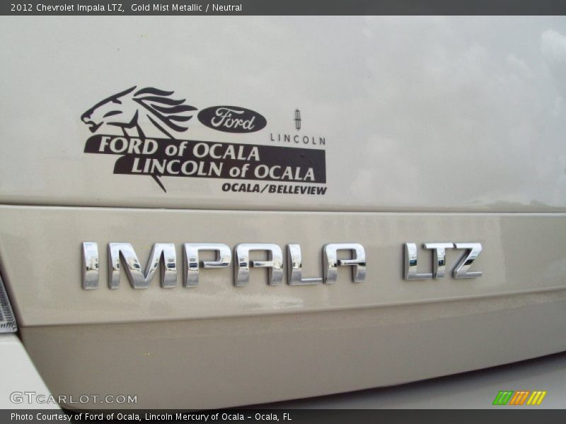Gold Mist Metallic / Neutral 2012 Chevrolet Impala LTZ