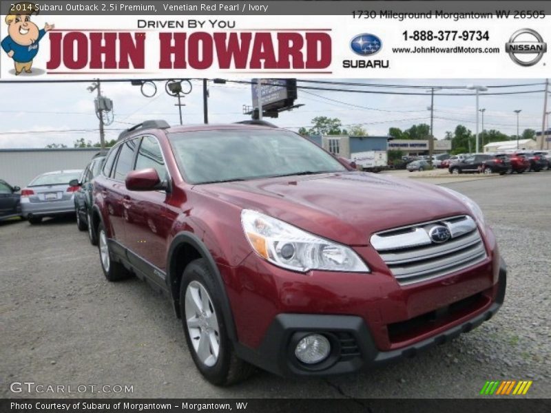 Venetian Red Pearl / Ivory 2014 Subaru Outback 2.5i Premium