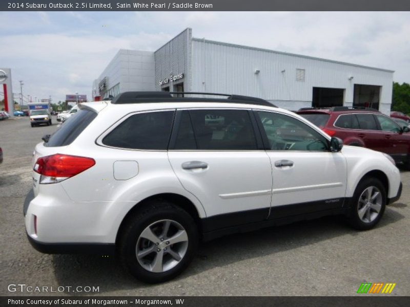 Satin White Pearl / Saddle Brown 2014 Subaru Outback 2.5i Limited