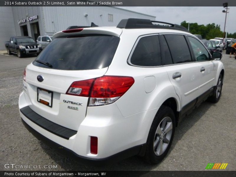 Satin White Pearl / Saddle Brown 2014 Subaru Outback 2.5i Limited