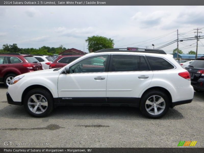 Satin White Pearl / Saddle Brown 2014 Subaru Outback 2.5i Limited