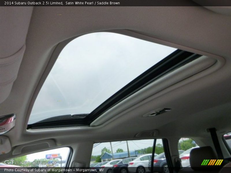 Satin White Pearl / Saddle Brown 2014 Subaru Outback 2.5i Limited