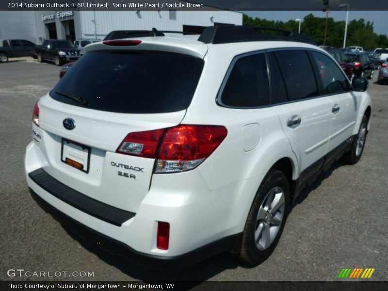 Satin White Pearl / Saddle Brown 2014 Subaru Outback 3.6R Limited