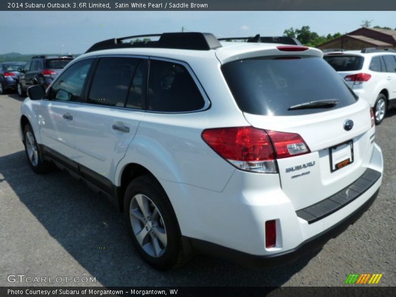 Satin White Pearl / Saddle Brown 2014 Subaru Outback 3.6R Limited