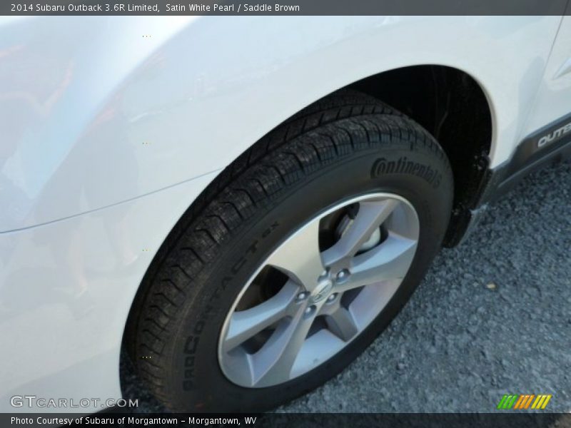 Satin White Pearl / Saddle Brown 2014 Subaru Outback 3.6R Limited