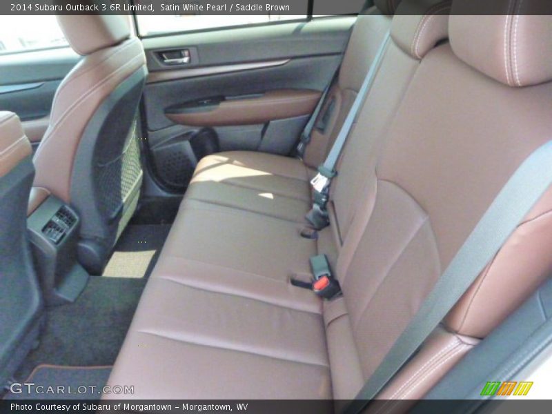 Satin White Pearl / Saddle Brown 2014 Subaru Outback 3.6R Limited
