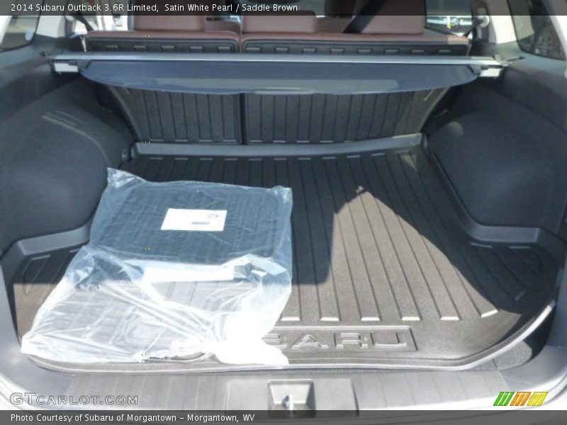 Satin White Pearl / Saddle Brown 2014 Subaru Outback 3.6R Limited