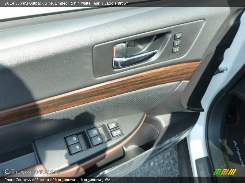 Satin White Pearl / Saddle Brown 2014 Subaru Outback 3.6R Limited
