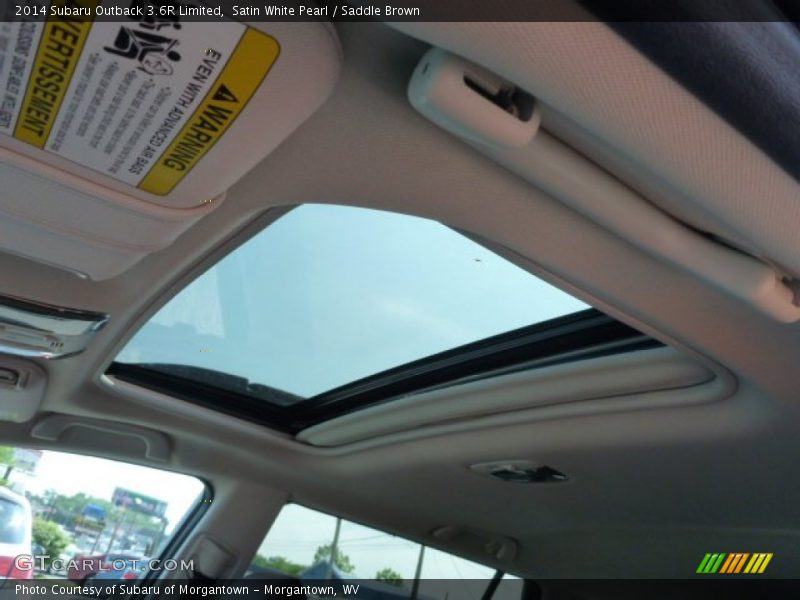 Satin White Pearl / Saddle Brown 2014 Subaru Outback 3.6R Limited