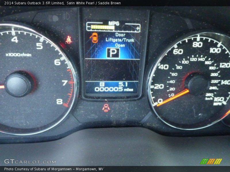 Satin White Pearl / Saddle Brown 2014 Subaru Outback 3.6R Limited