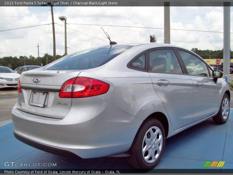 Ingot Silver / Charcoal Black/Light Stone 2013 Ford Fiesta S Sedan