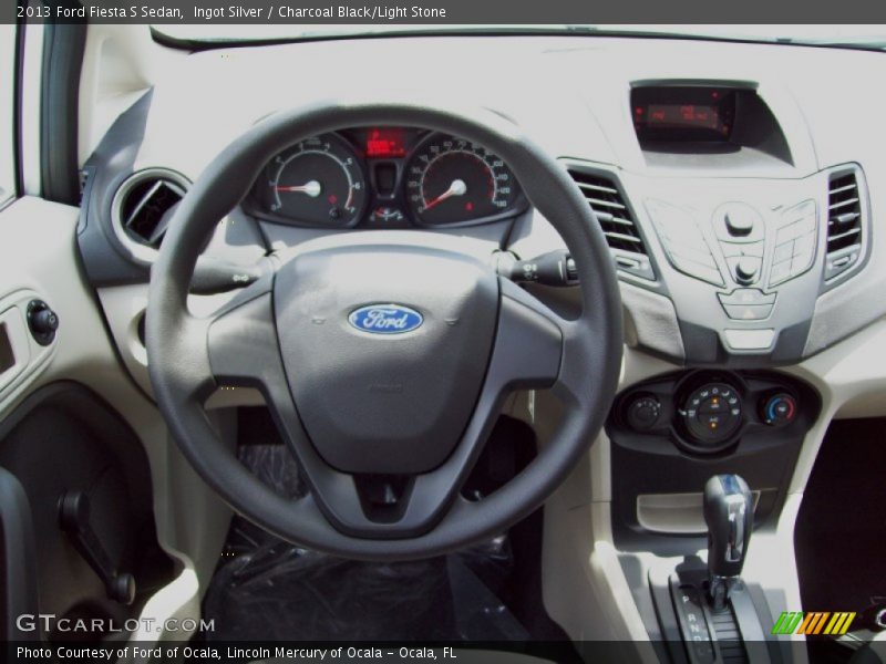 Ingot Silver / Charcoal Black/Light Stone 2013 Ford Fiesta S Sedan