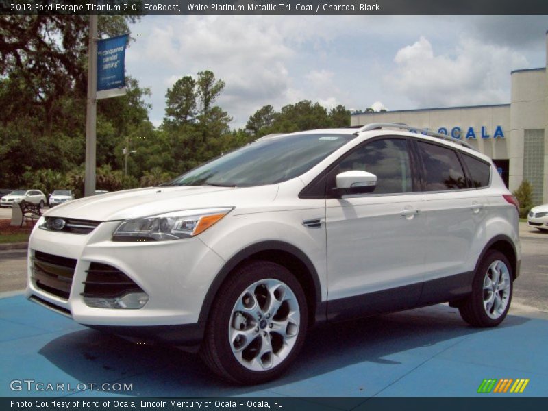 White Platinum Metallic Tri-Coat / Charcoal Black 2013 Ford Escape Titanium 2.0L EcoBoost