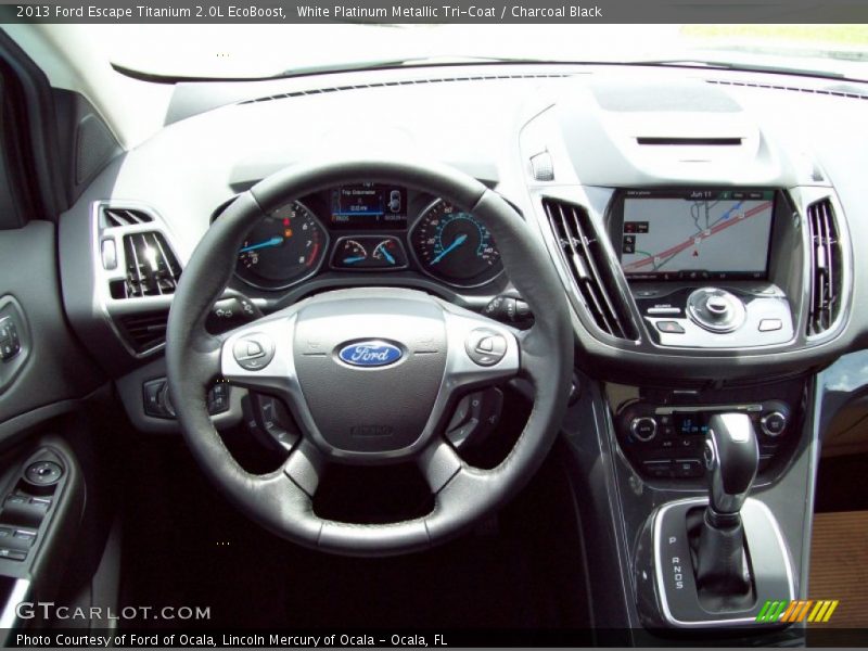 White Platinum Metallic Tri-Coat / Charcoal Black 2013 Ford Escape Titanium 2.0L EcoBoost