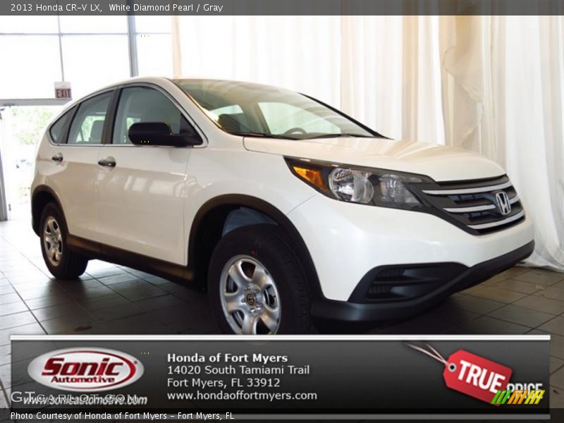 White Diamond Pearl / Gray 2013 Honda CR-V LX