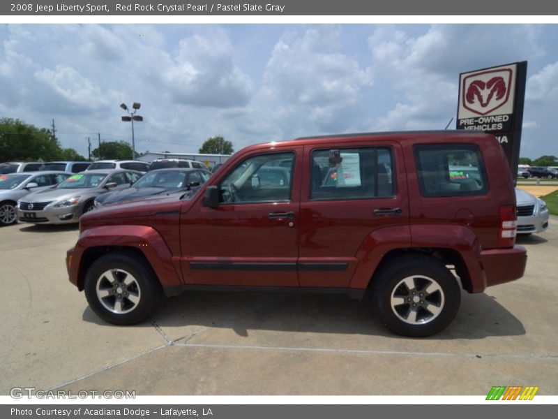 Red Rock Crystal Pearl / Pastel Slate Gray 2008 Jeep Liberty Sport