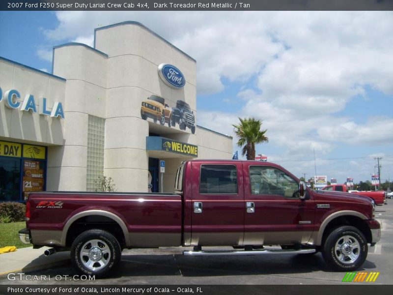 Dark Toreador Red Metallic / Tan 2007 Ford F250 Super Duty Lariat Crew Cab 4x4