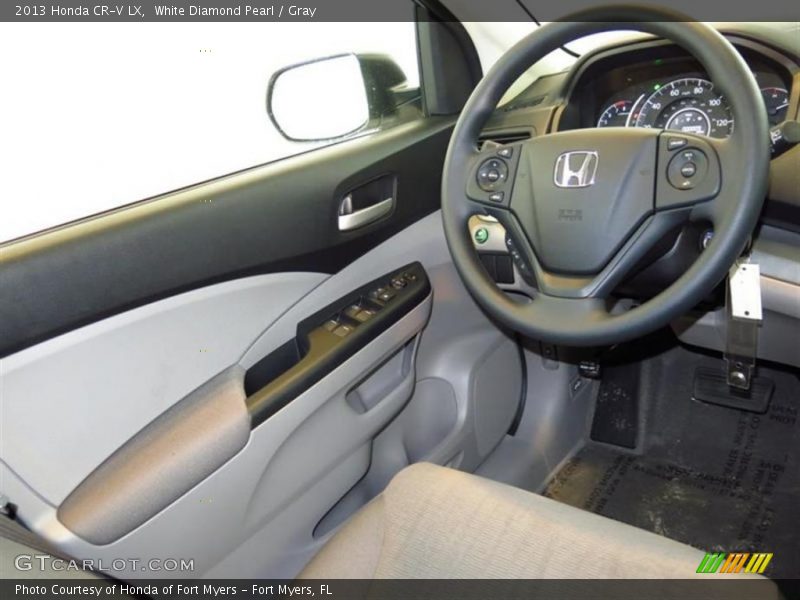 White Diamond Pearl / Gray 2013 Honda CR-V LX
