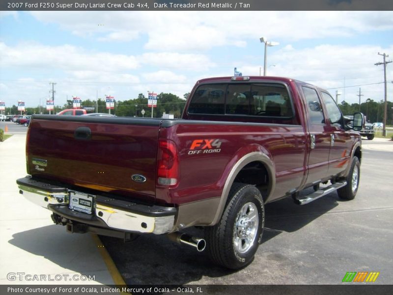 Dark Toreador Red Metallic / Tan 2007 Ford F250 Super Duty Lariat Crew Cab 4x4