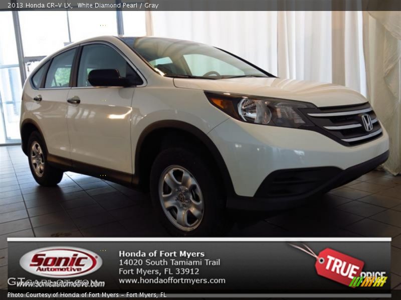 White Diamond Pearl / Gray 2013 Honda CR-V LX