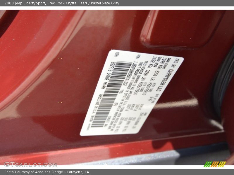 Red Rock Crystal Pearl / Pastel Slate Gray 2008 Jeep Liberty Sport