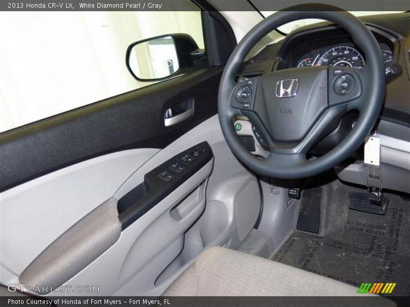 White Diamond Pearl / Gray 2013 Honda CR-V LX