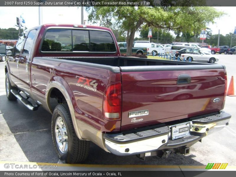 Dark Toreador Red Metallic / Tan 2007 Ford F250 Super Duty Lariat Crew Cab 4x4