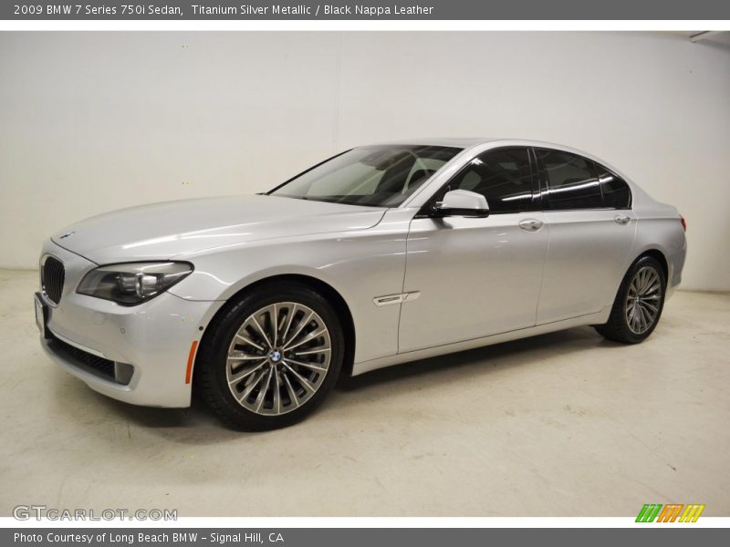 Titanium Silver Metallic / Black Nappa Leather 2009 BMW 7 Series 750i Sedan