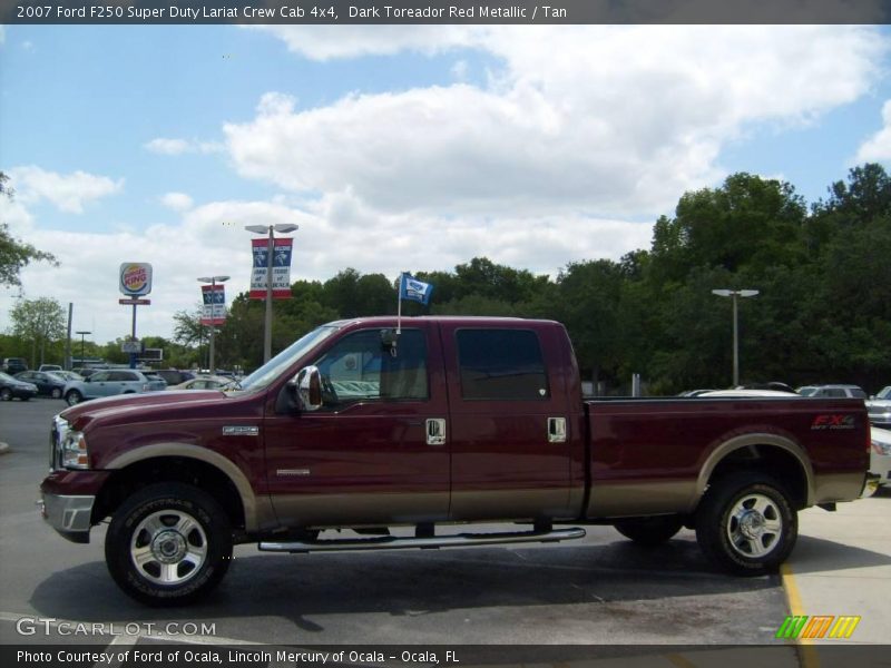 Dark Toreador Red Metallic / Tan 2007 Ford F250 Super Duty Lariat Crew Cab 4x4